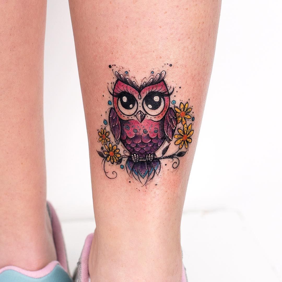 Owl With Pocket Watch Tattoo Owl Tattoo Owl Tattoo Small Owl Tattoo ...