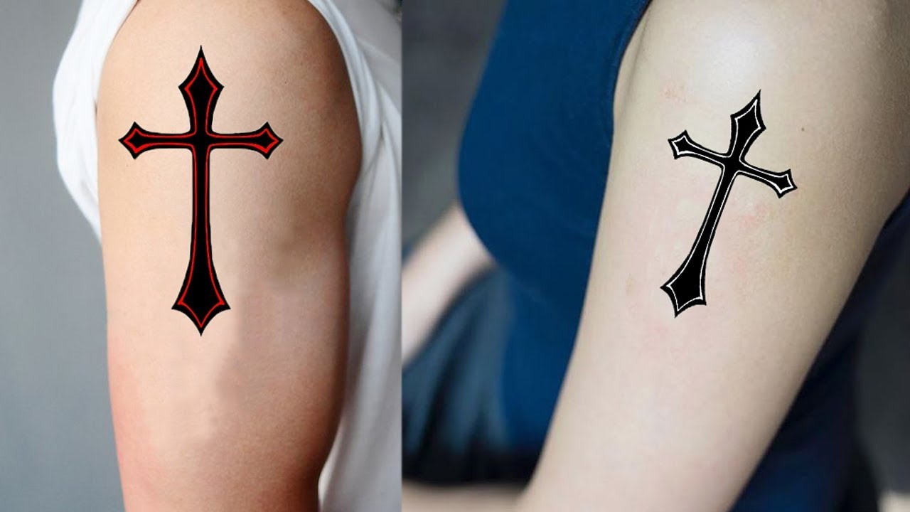 Religious Cross tattoos.