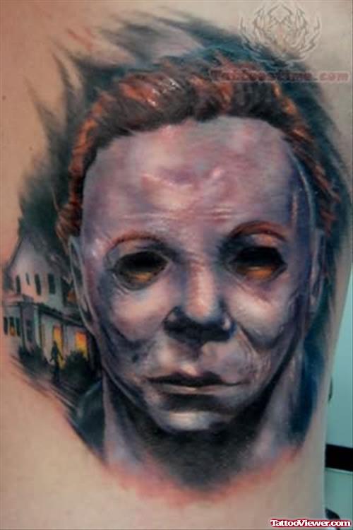 Clownish chracter Michael Myers Tattoo for Men.