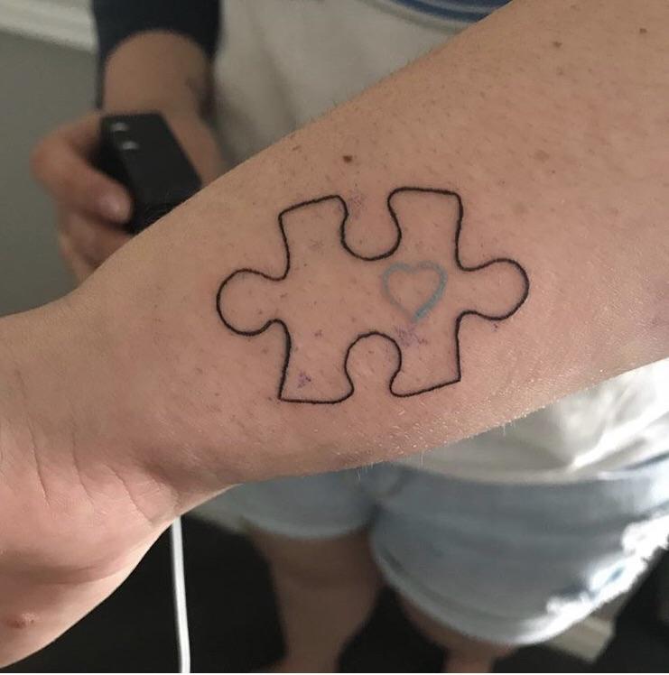 Puzzle piece tattoo Placement.