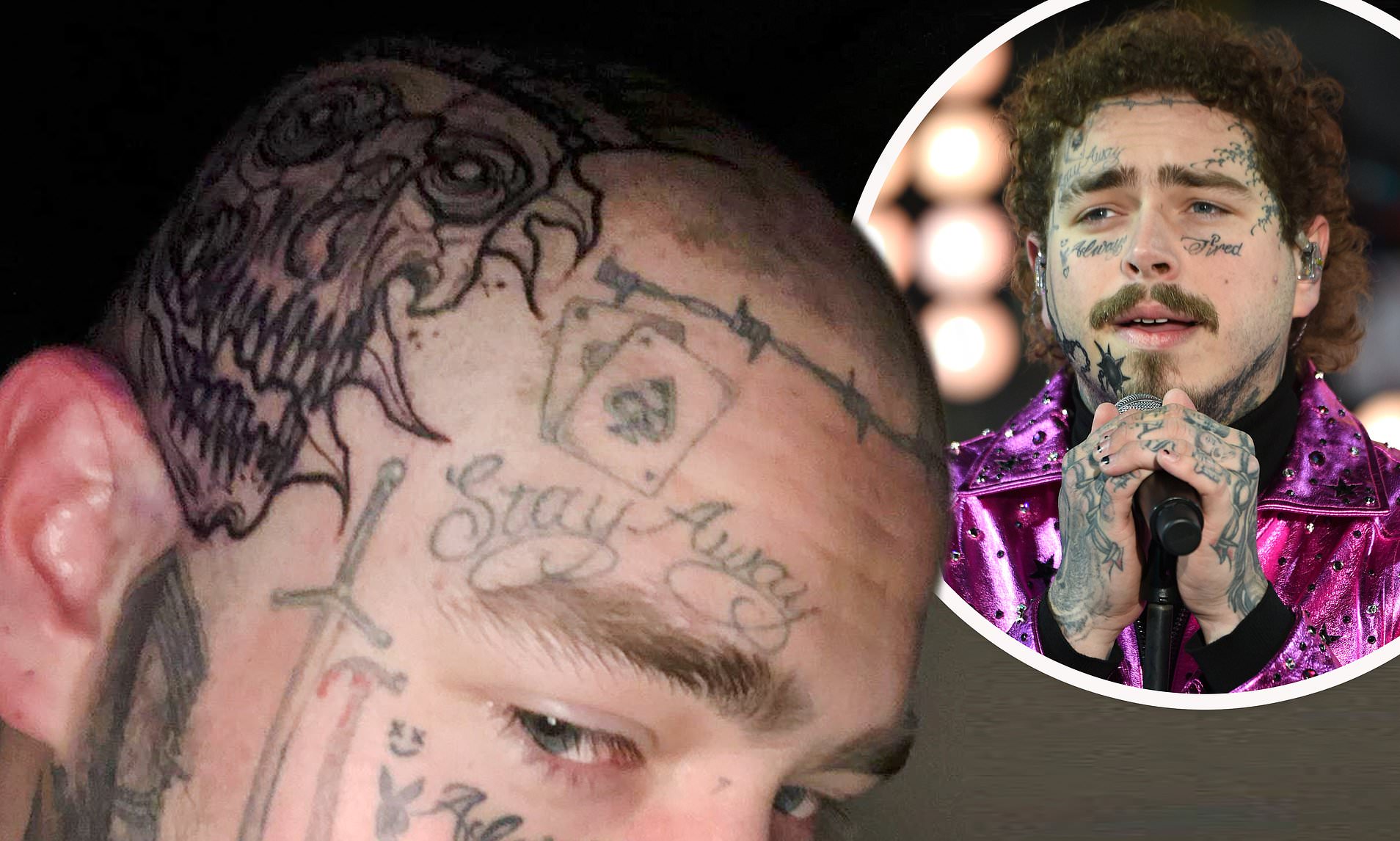 Post Malone Tattoos Arms / Post Malone Temporary Tattoo Face Neck.