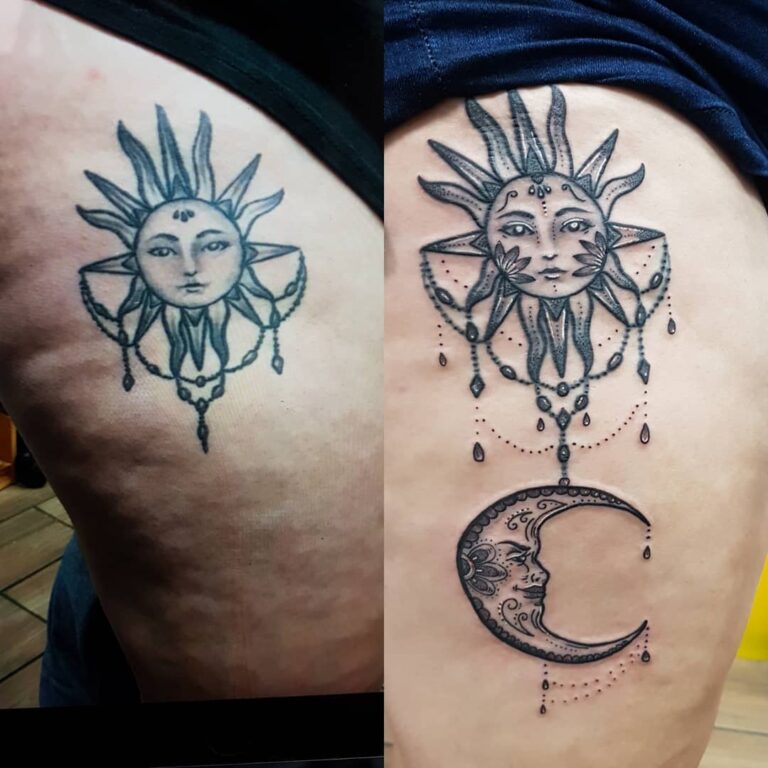 Sun and Moon Tattoos - Body Tattoo Art