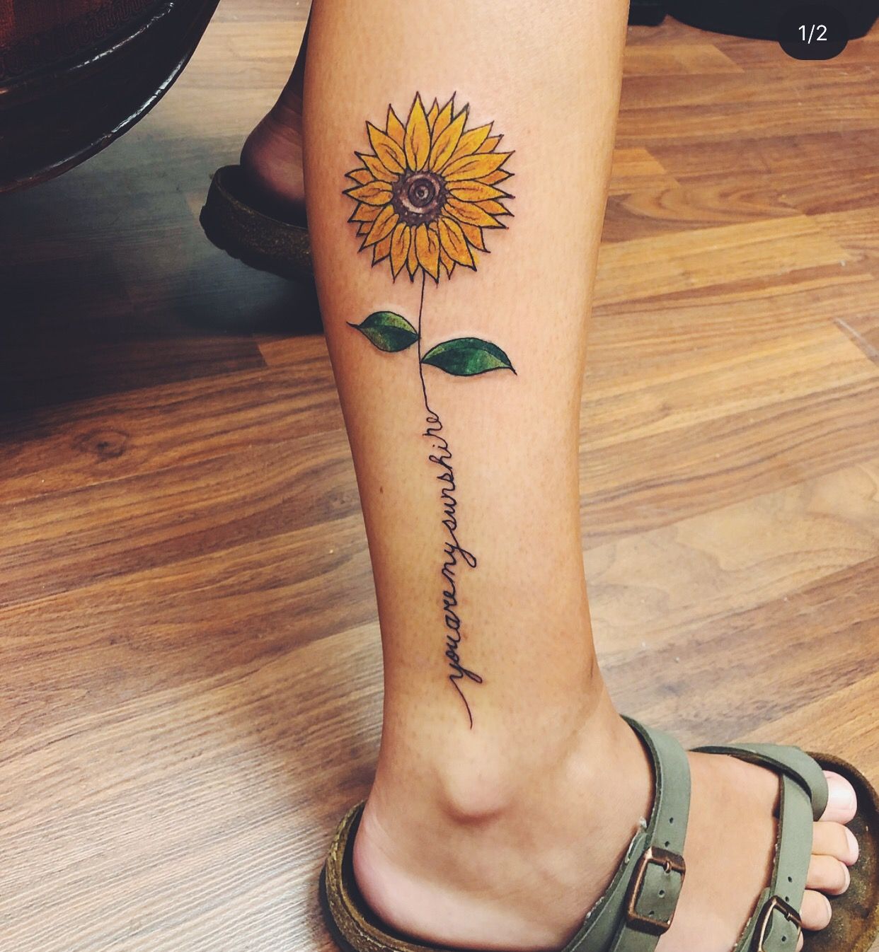 Wonderful you are my sunshine tattoo.