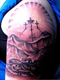 Three Crosses Tattoo - Symbolizing the Trinity of God - Body Tattoo Art