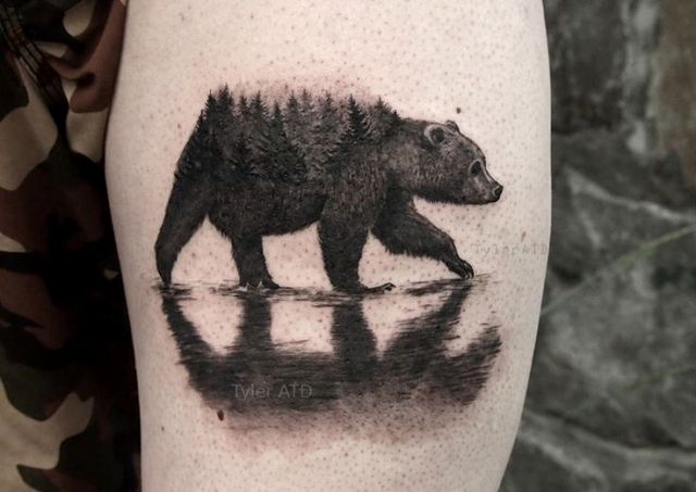6. Tiny Black Bear Tattoo - wide 4