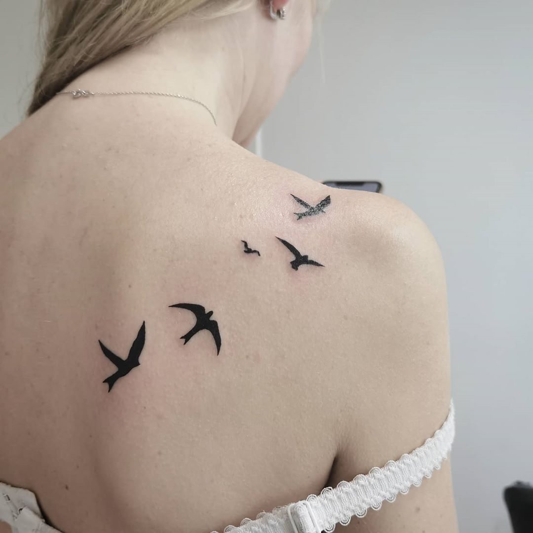Flying Sparrows Tattoo Designs