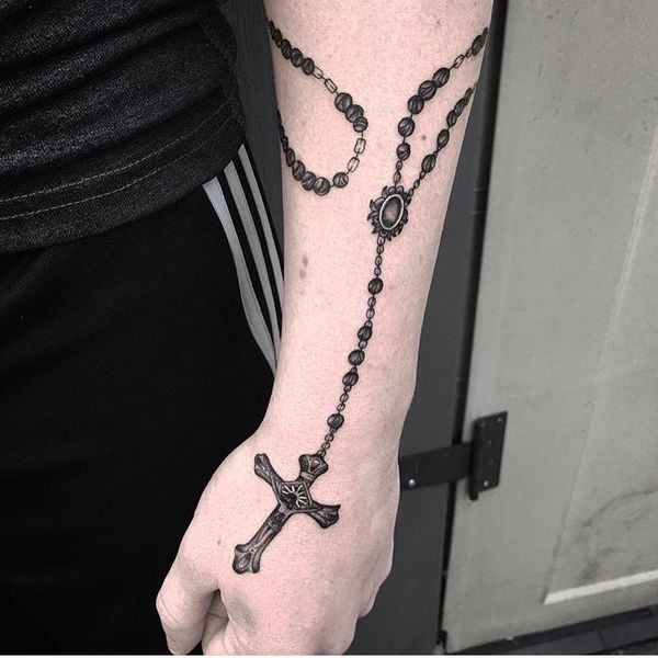Forearm Rosary Tattoo A Great Picture Design For Your Fingers Body Tattoo Art