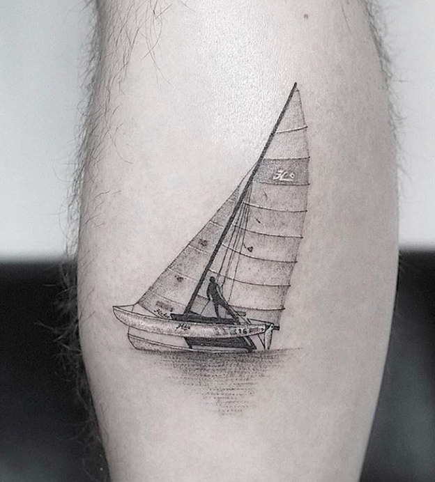 sailboat tattoo simple